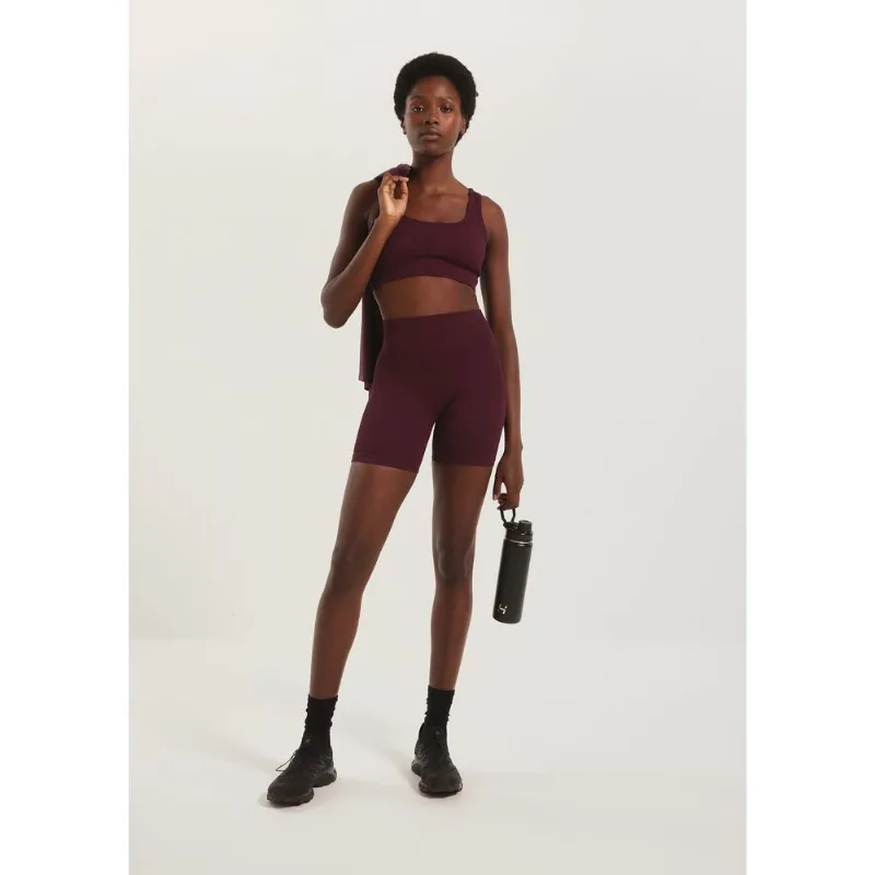 Bermuda Esportiva Feminina Biker Sem Costura - Vinho G