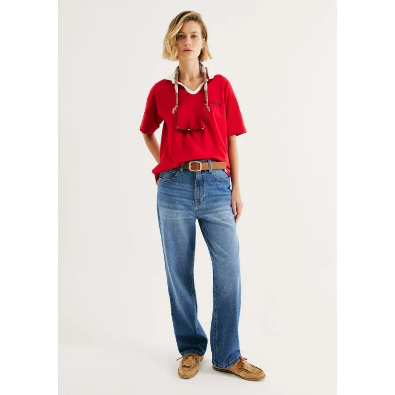 Calça Jeans Feminina Reta Cintura Alta - Azul 044