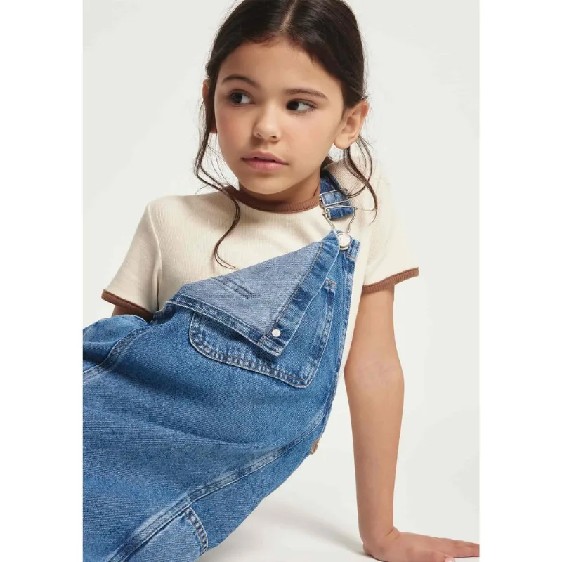 Blusa Infantil Menina Manga Curta Em Ribana - Off white 004