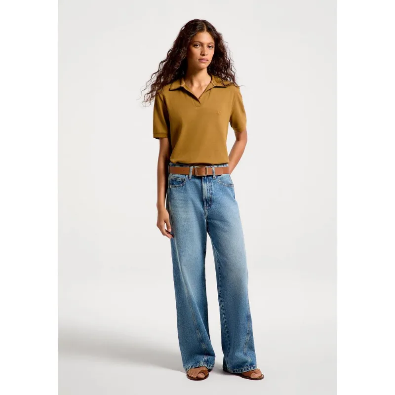 Calça Jeans Feminina Wide Leg Cintura Média - Azul 038