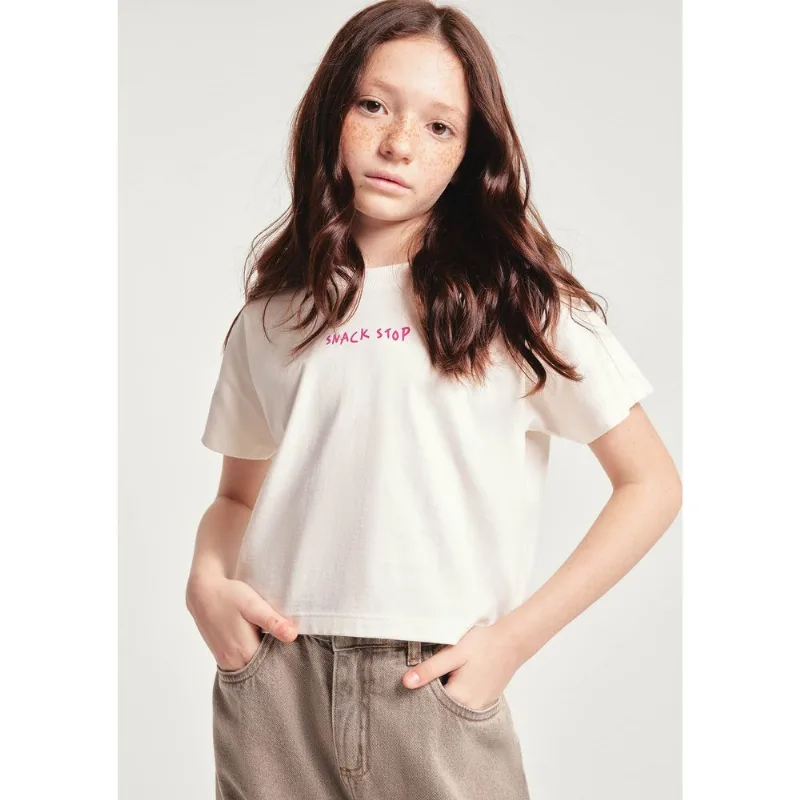 Blusa Infantil Menina Super Cotton Oversized - Off white 016