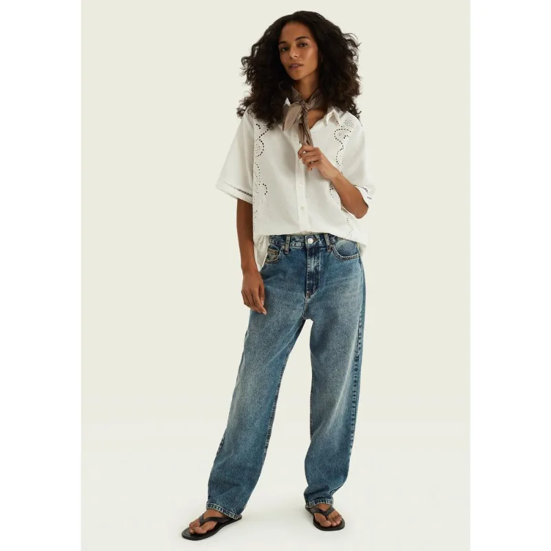 Calça Jeans Feminina Mom Cintura Alta - Azul 044