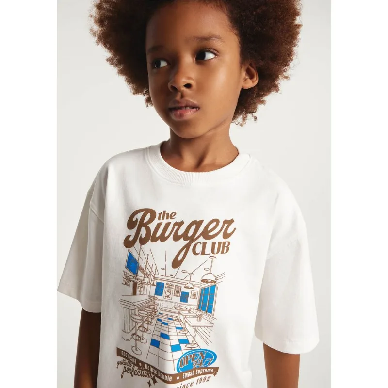 Camiseta Infantil Menino Estampada - Off white 008
