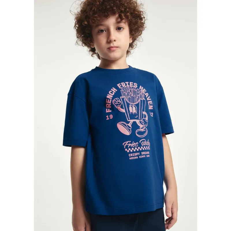 Camiseta Infantil Unissex Estampada - Azul 008