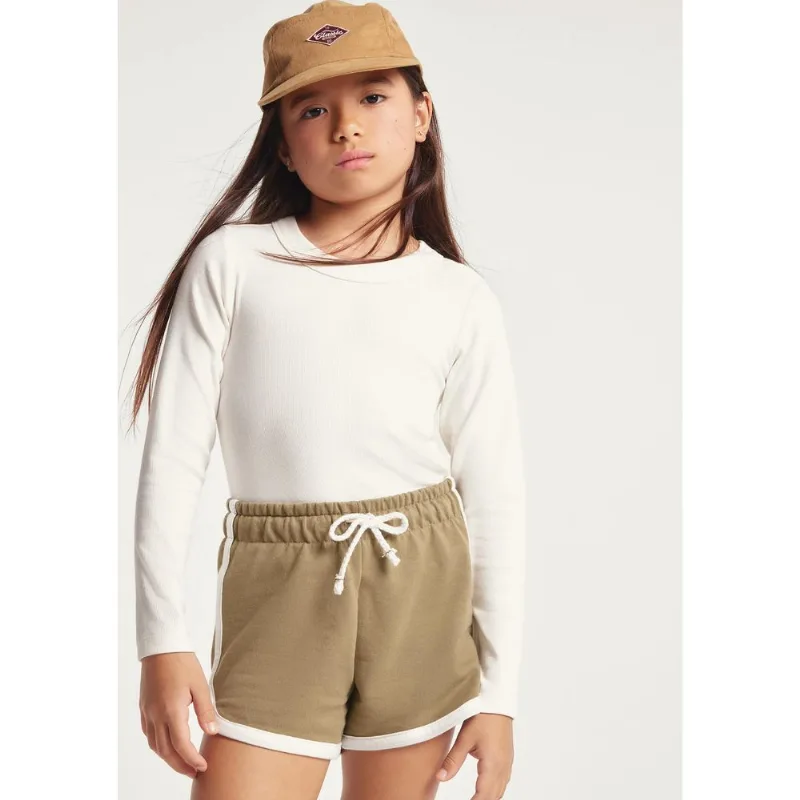 Blusa Infantil Menina Manga Longa Em Ribana - Off white 014