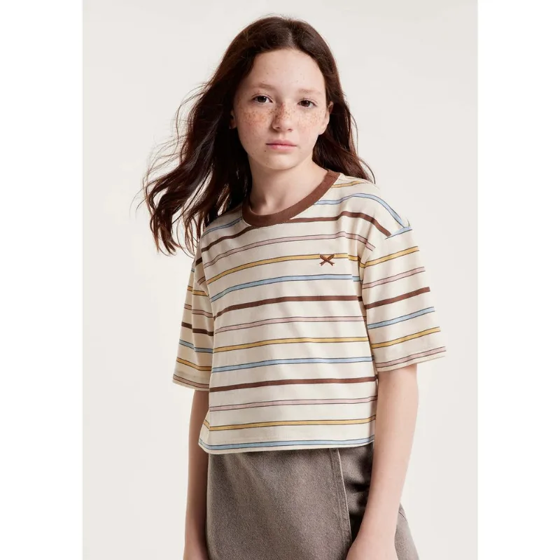 Blusa Infantil Menina Boxer Oversized - Creme 014