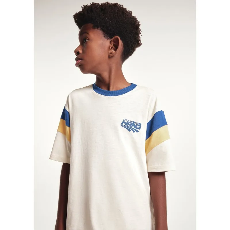 Camiseta Infantil Menino Manga Curta Estampada - Off white 014