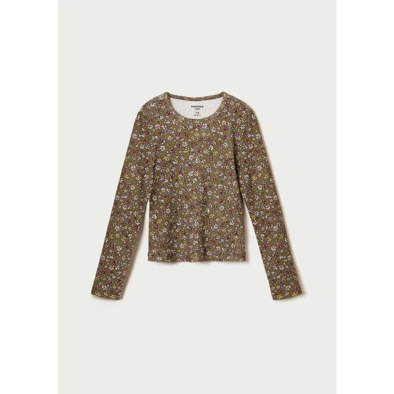 Blusa Infantil Menina Manga Longa Em Ribana - Caqui 016