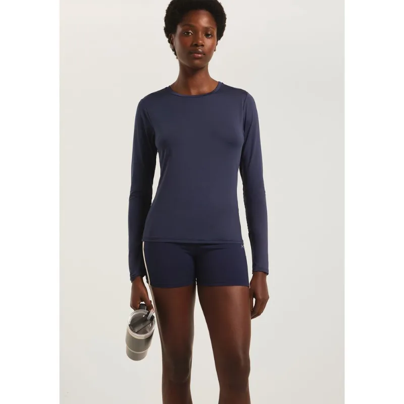 Camiseta Esportiva Feminina Manga Longa Proteção Uv - Azul XP
