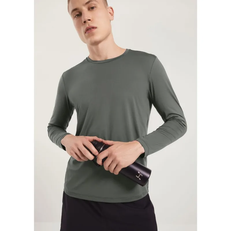 Camiseta Esportiva Masculina Manga Longa Proteção Uv - Verde M