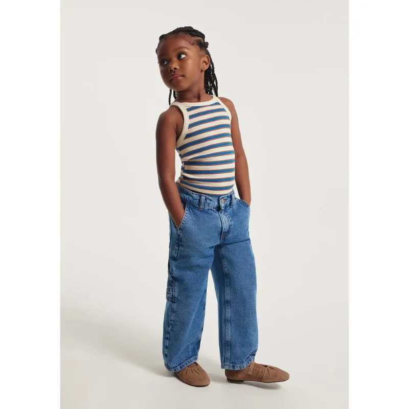 Calça Infantil Unissex Em Jeans Estonado - Azul 012