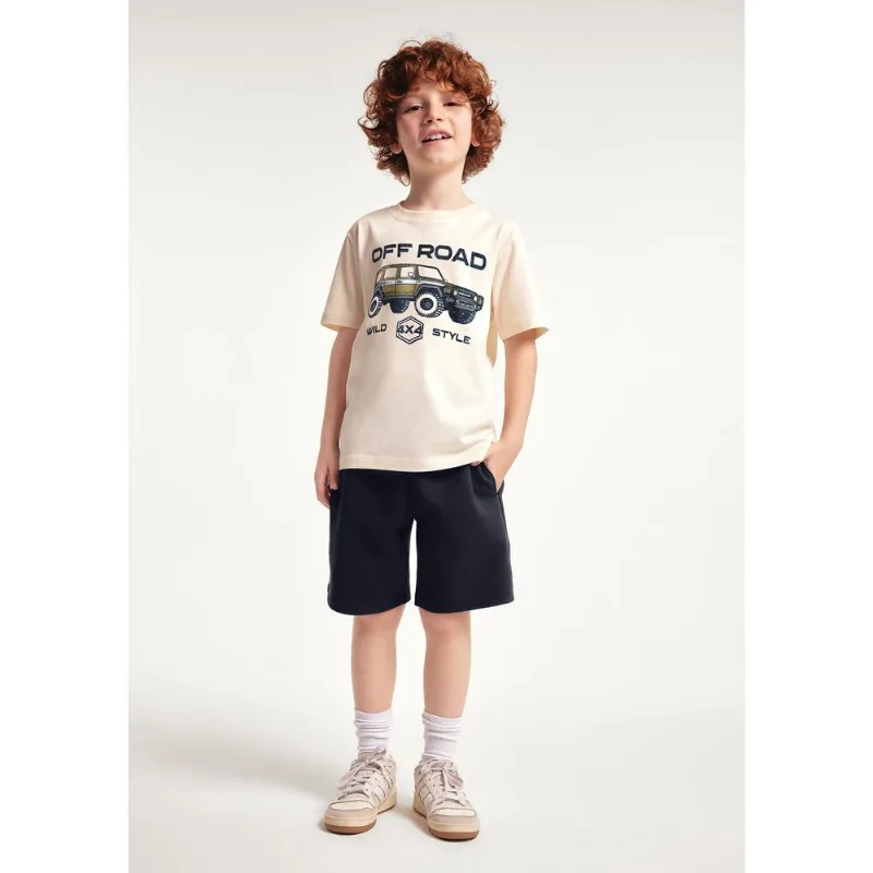 Conjunto Infantil Menino Curto Com Estampa - Off white 016