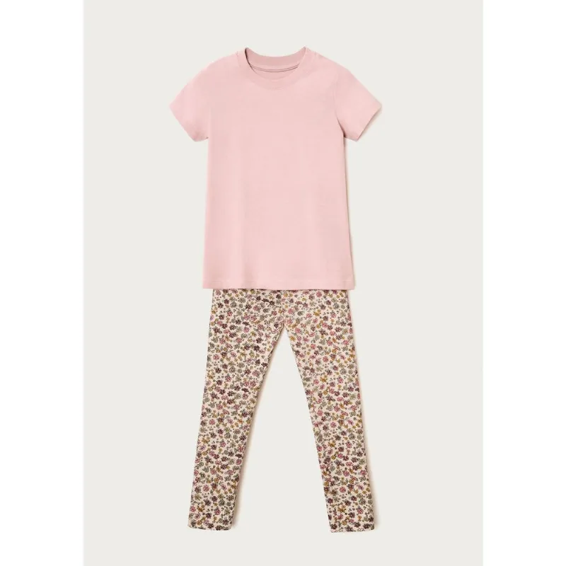 Conjunto Infantil Menina Animal Print Em Algodão - Rosa 016