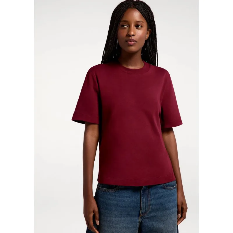 Camiseta Básica Feminina Manga Curta Mid - Vinho XG