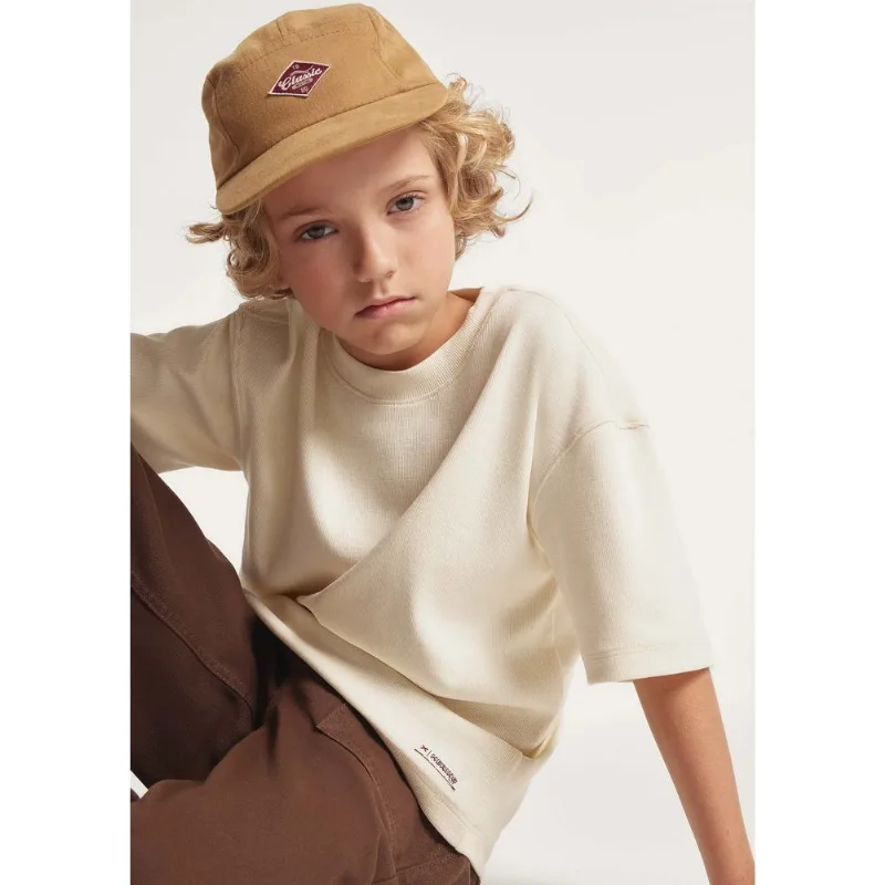 Boné Infantil Unissex Five Panel Bordado - Bege M