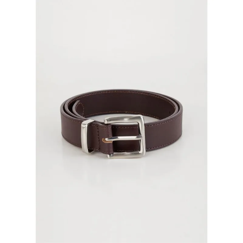Cinto Feminino Em Couro Fivela Quadrada - Marrom M