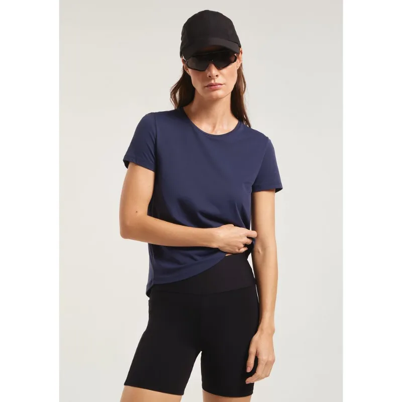 Camiseta Esportiva Básica Feminina Proteção Uv - Azul P