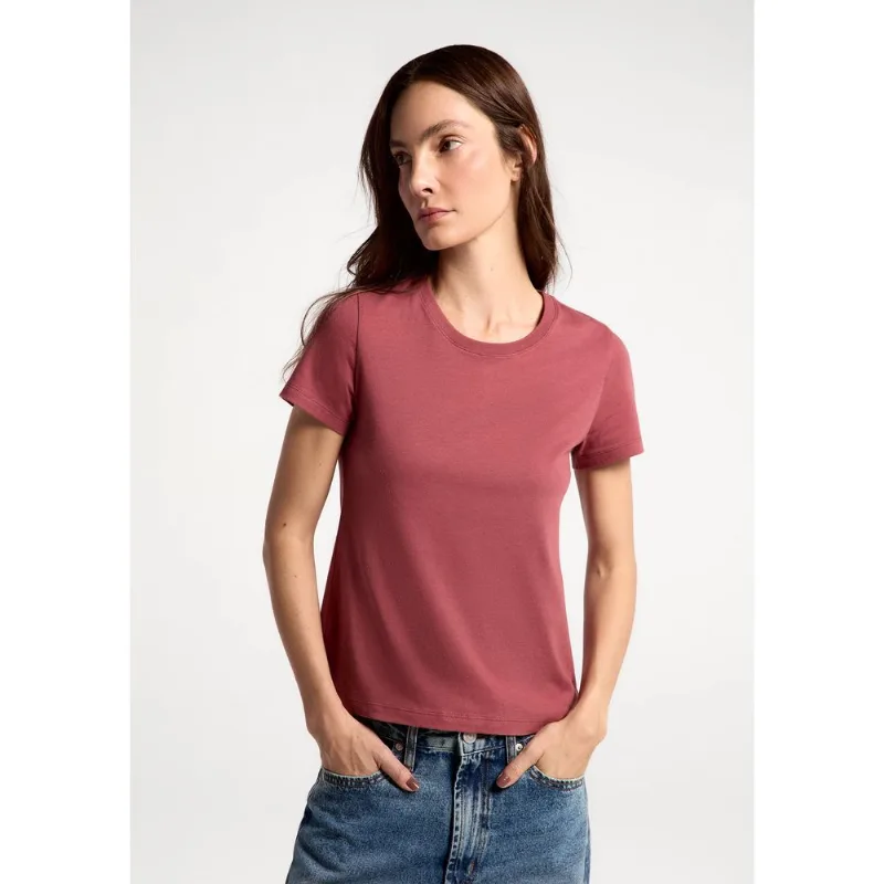 Camiseta Básica Feminina Slim World - Vinho G