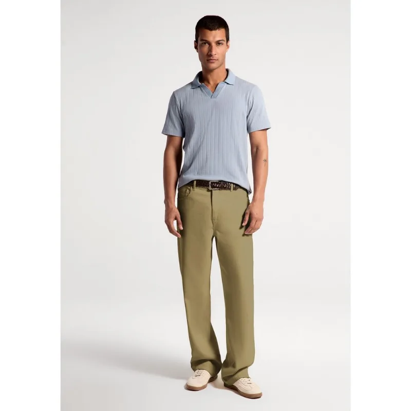 Calça Masculina Comfort Em Sarja - Caqui 050