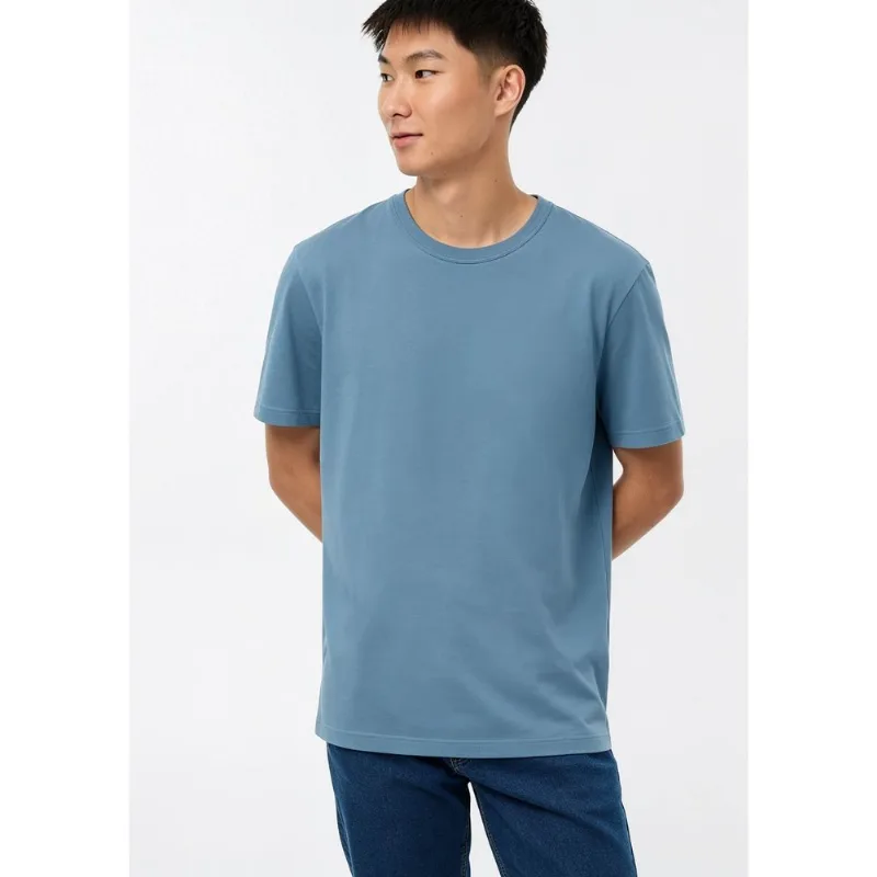 Camiseta Básica Unissex Manga Curta Regular World - Azul P