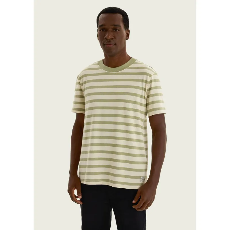 Camiseta Masculina Fio Tinto Listrada - Creme M
