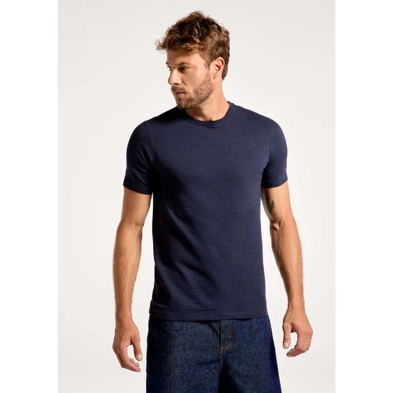 Camiseta Masculina Texturizada Regular - Azul XXG