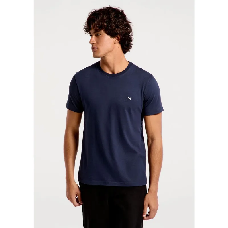 Camiseta Básica Masculina World Com Bordado - Azul XXG