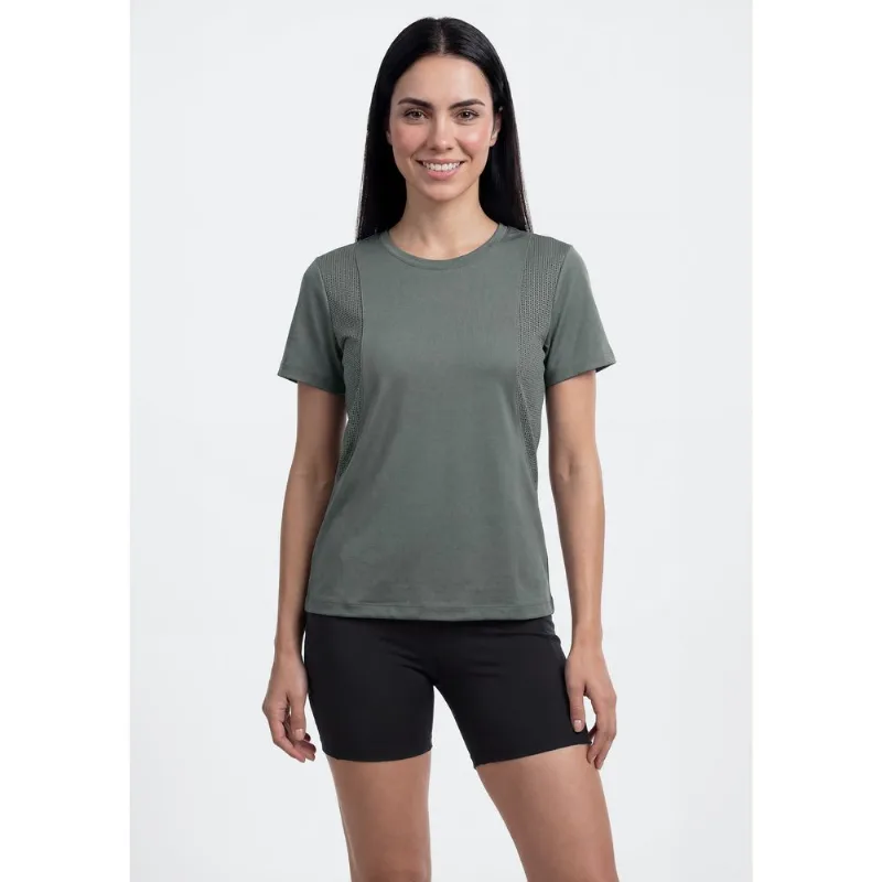Camiseta Esportiva Feminina Texturizada Secagem Rápida - Cinza P