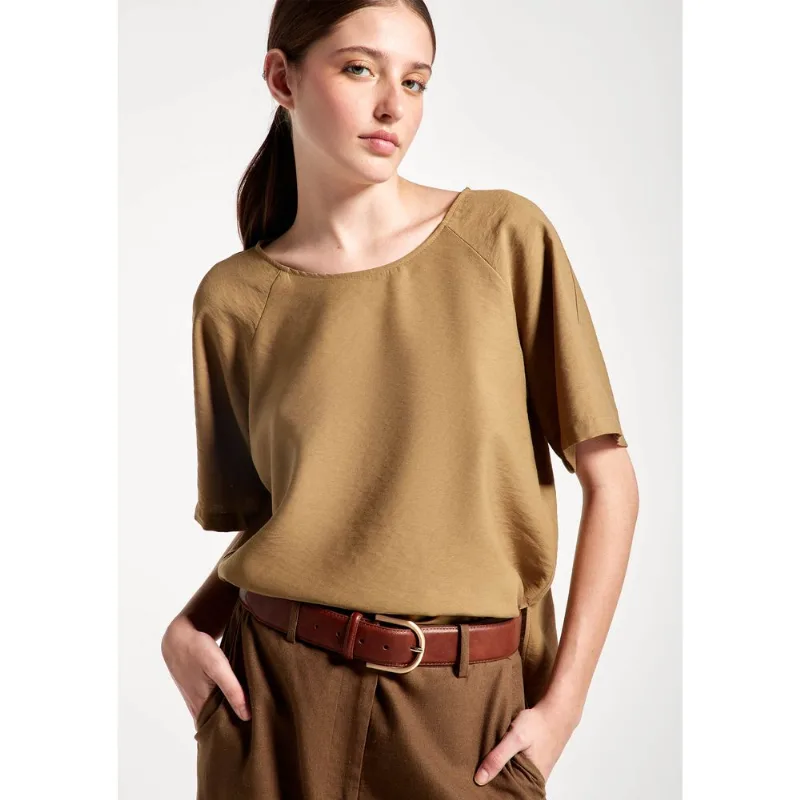Blusa Feminina Em Viscose Texturizada - Bege P