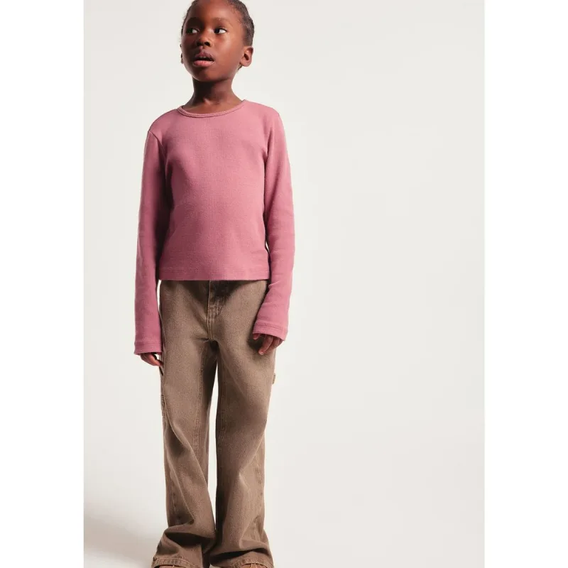 Blusa Manga Longa Infantil Menina Em Ribana - Rosa 012