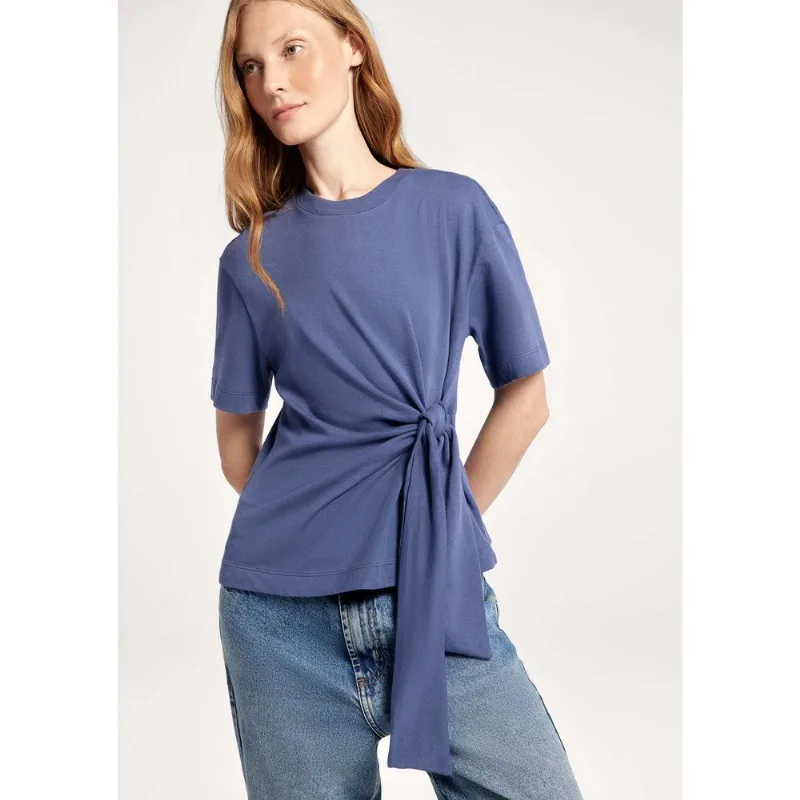 Blusa Feminina Com Amarração - Azul M