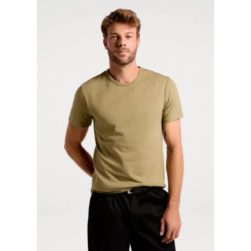 Camiseta Básica Masculina Manga Curta Slim - Verde M