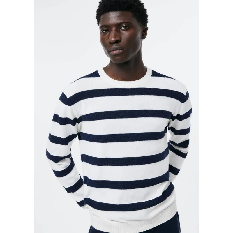 Blusão Masculino Em Tricô Fio Tinto - Azul G