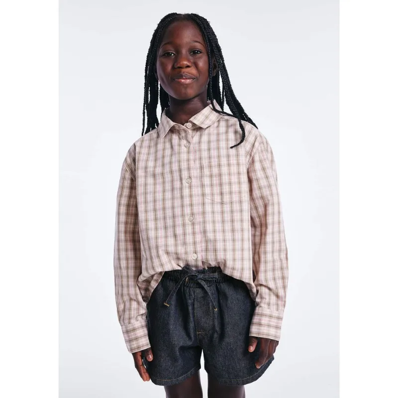 Camisa Infantil Menina Em Tricoline - Rosa 016