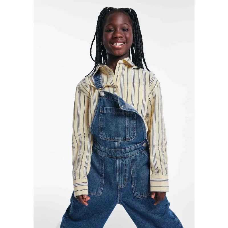 Camisa Infantil Menina Em Tricoline - Amarelo 004
