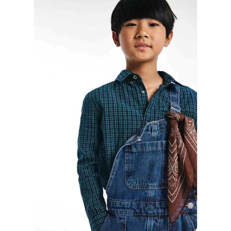 Camisa Infantil Menino Comfort Fio Tinto Xadrez - Verde 012