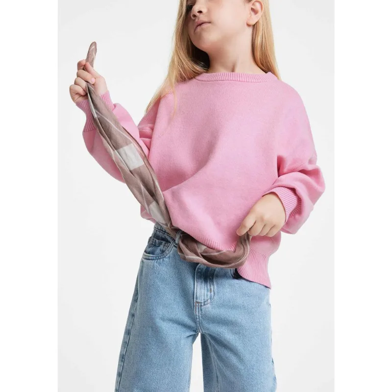 Blusão Infantil Menina Em Tricô - Rosa 008