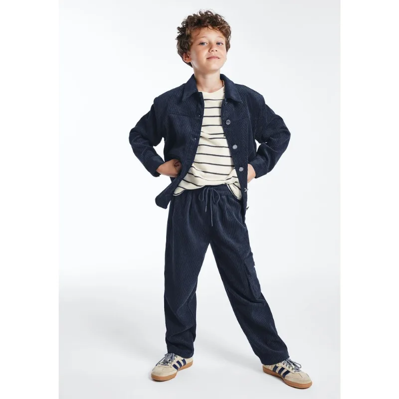 Calça Infantil Menino Em Veludo Cotelê - Azul 006