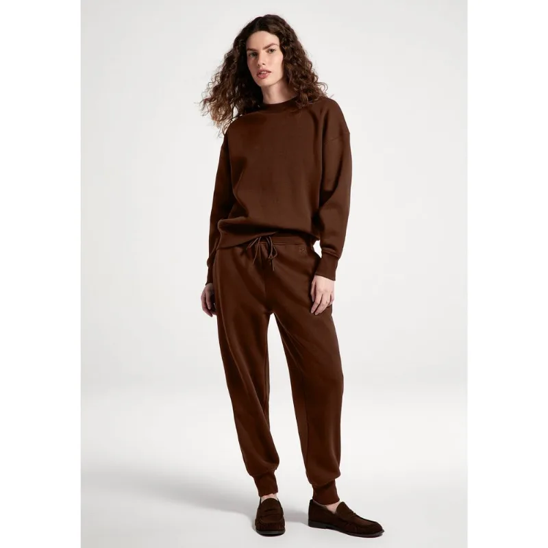 Calça Feminina Jogger Em Moletom - Marrom P