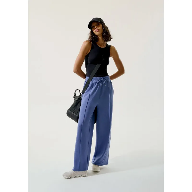 Calça Esportiva Feminina Pantalona Com Prega - Azul XP