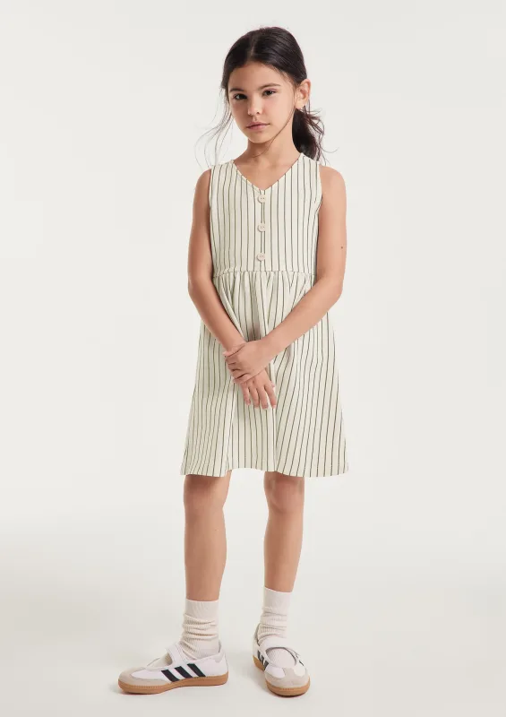 Vestido Infantil Em Piquet Com Fio Tinto - Off white - Hering Kids - Vestidos