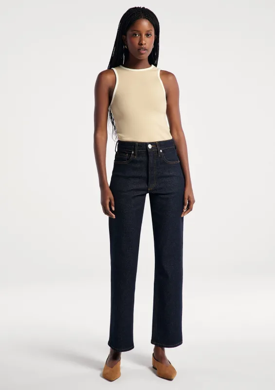 Calça Jeans Feminina Reta Cintura Alta - Azul - Hering Adulto - Calças