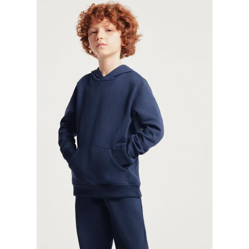 Blusão Básico Infantil Unissex Em Moletom Com Capuz - Azul 006