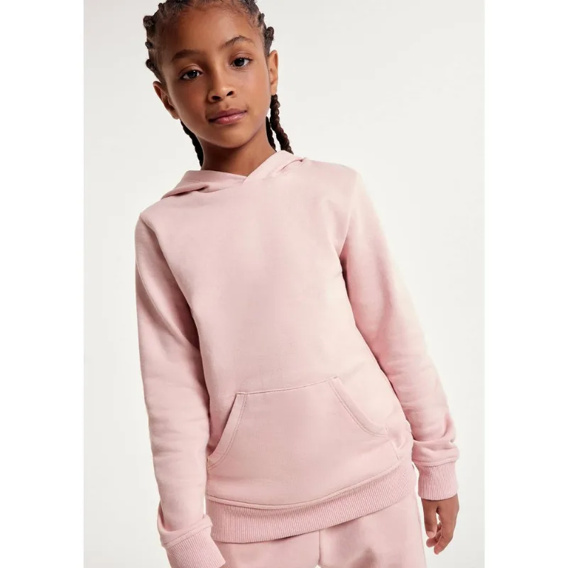 Blusão Básico Infantil Unissex Em Moletom Com Capuz - Rosa 006