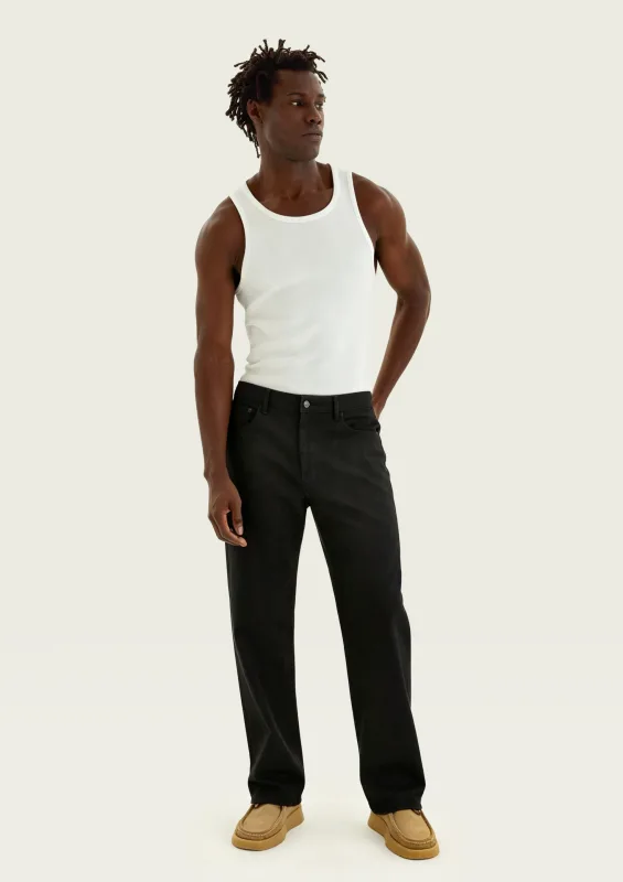 Calça Masculina Reta Em Sarja - Preto - Hering Adulto - Calças