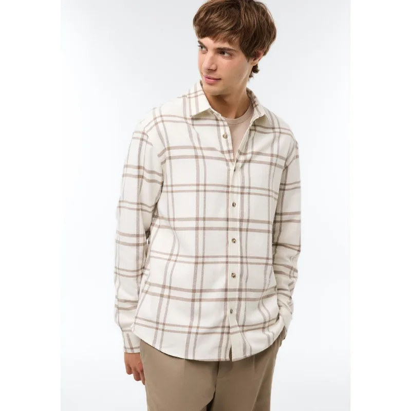 Camisa Masculina Xadrez Flanelada - Off white G