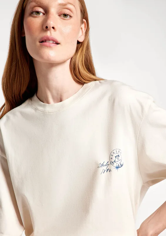 Camiseta Feminina Manga Curta Oversized - Off white - Hering Adulto - Camisetas