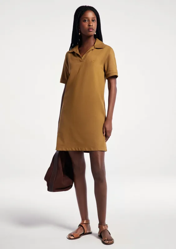 Vestido Polo Em Malha Piquet - Bege - Hering Adulto - Vestidos