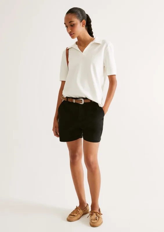 Shorts Feminino Em Sarja - Preto - Hering Adulto - Shorts
