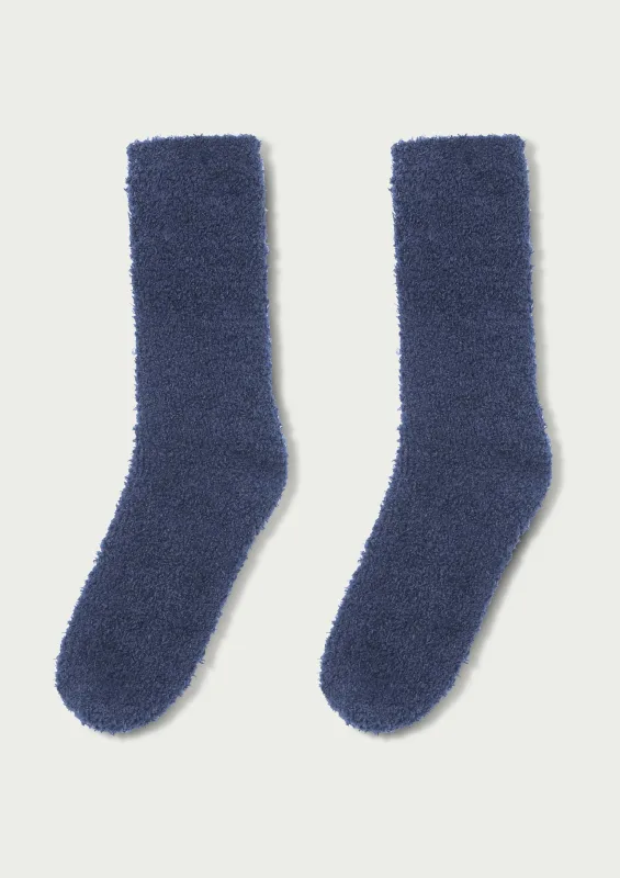 Meia Cano Longo Em Tricô Peluciado - Azul - Hering Intima - Meias